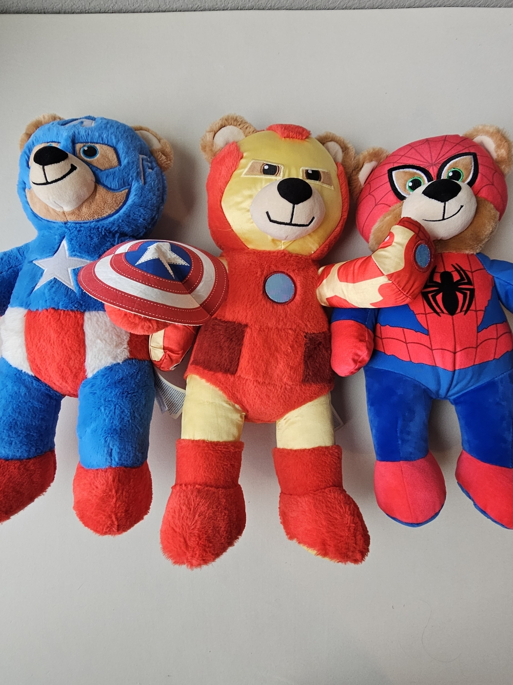 Build-A-Bear Superhero Trio Plush Bears - Blue, Red, Yellow, Pink